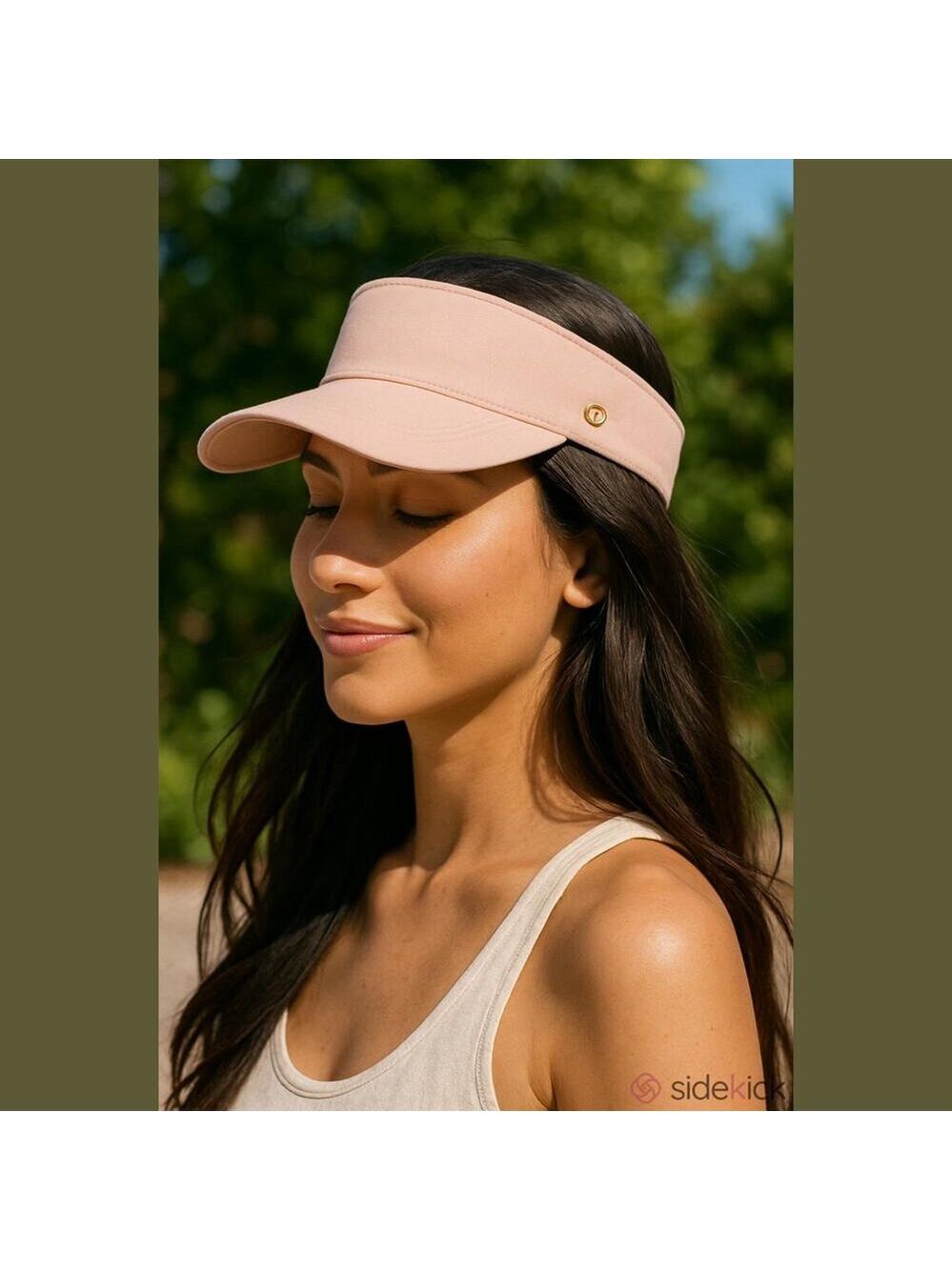 COACH PINK VISOR ADJUSTABLE SIGNATURE LINING